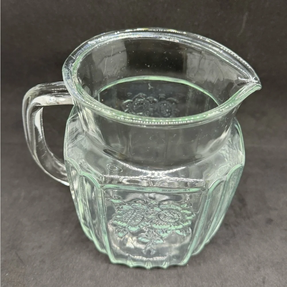 Anchor Hocking Clear Mayfair Open Rose Square Pitcher 37 oz